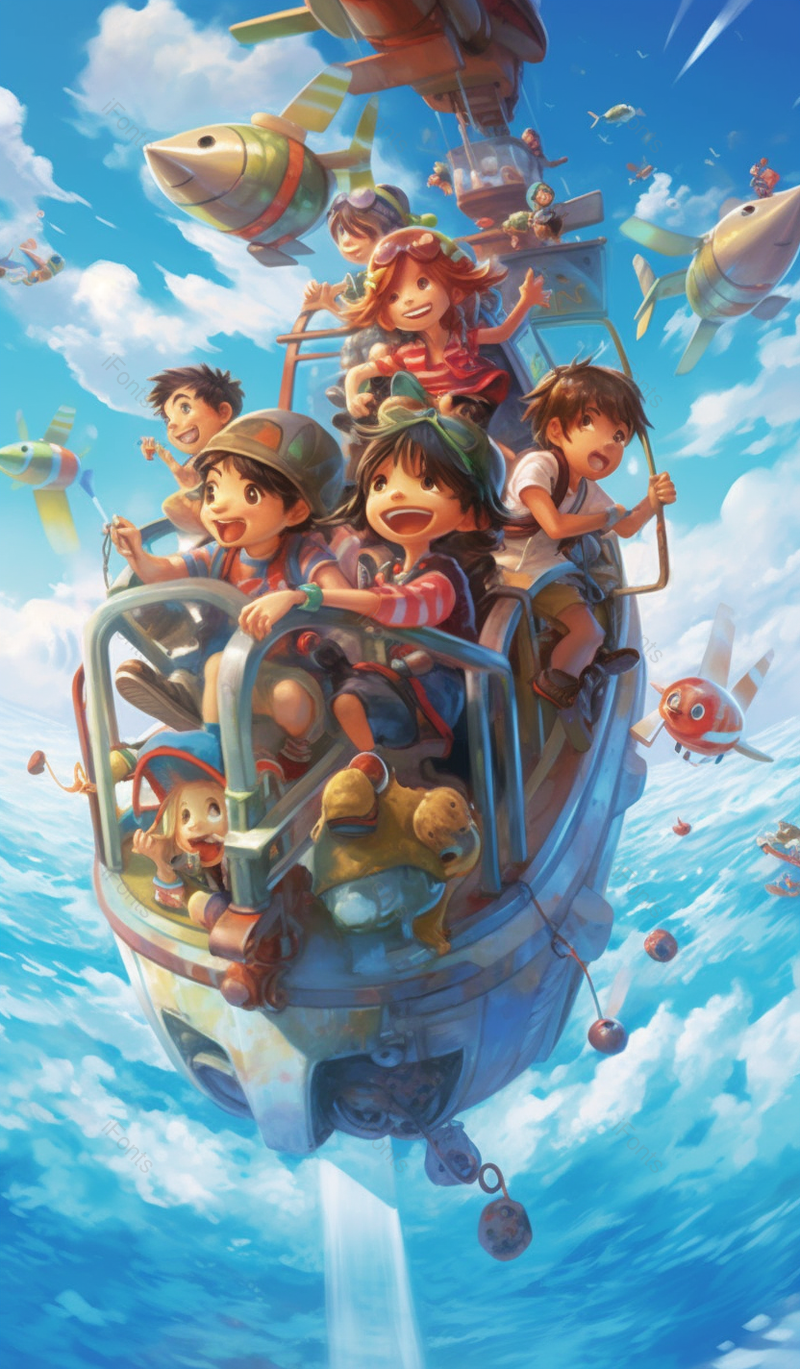 一群小朋友导弹儿童小孩欢乐出行工具飞行工具创意插画,插画/手绘图,插画/手绘图库,插画/手绘图下载,插画/手绘